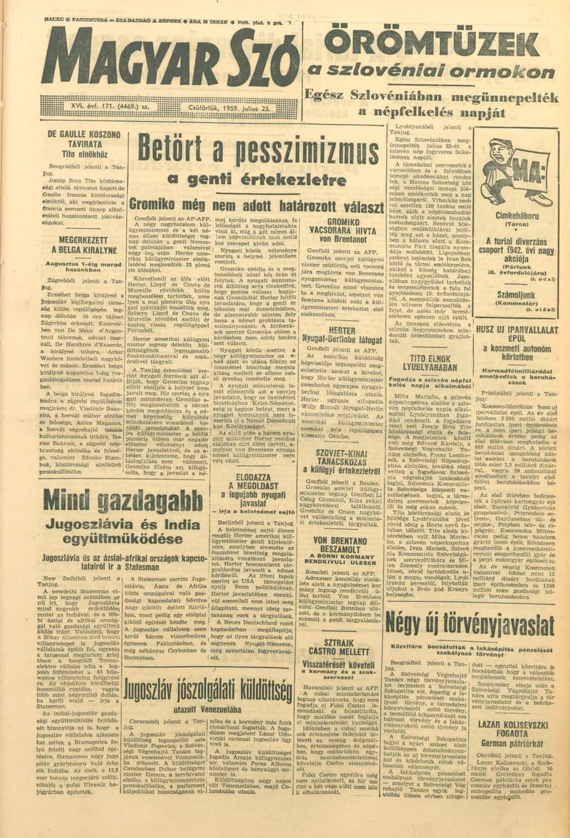 Magyar Szó, 16. évf. 1959. július 23. 171. sz. 1–22. oldal
