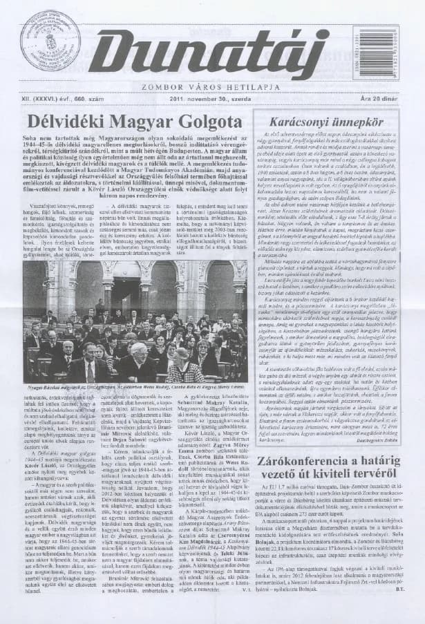Dunatáj, 13. évf. 2011. november 30. 660. sz.