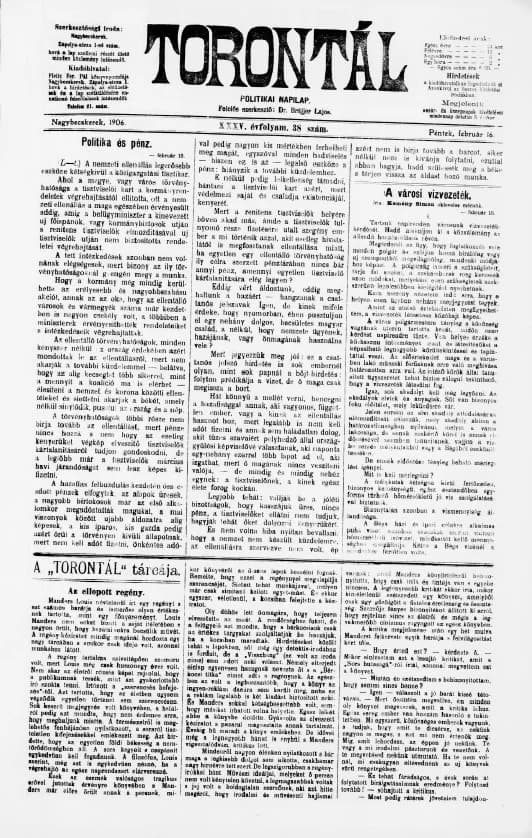 Torontál, 35. évf. 1906. február 16. 38. sz.