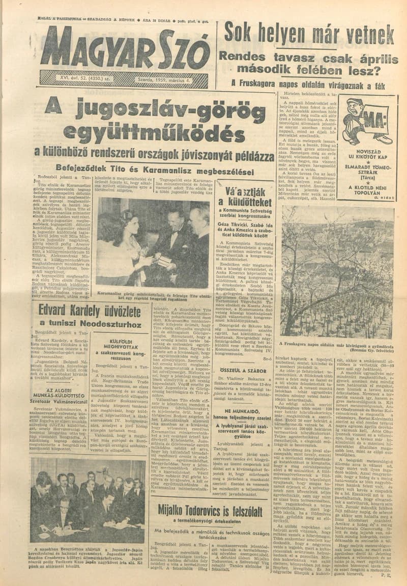 Magyar Szó, 16. évf. 1959. március 4. 52. sz. 1–20. oldal