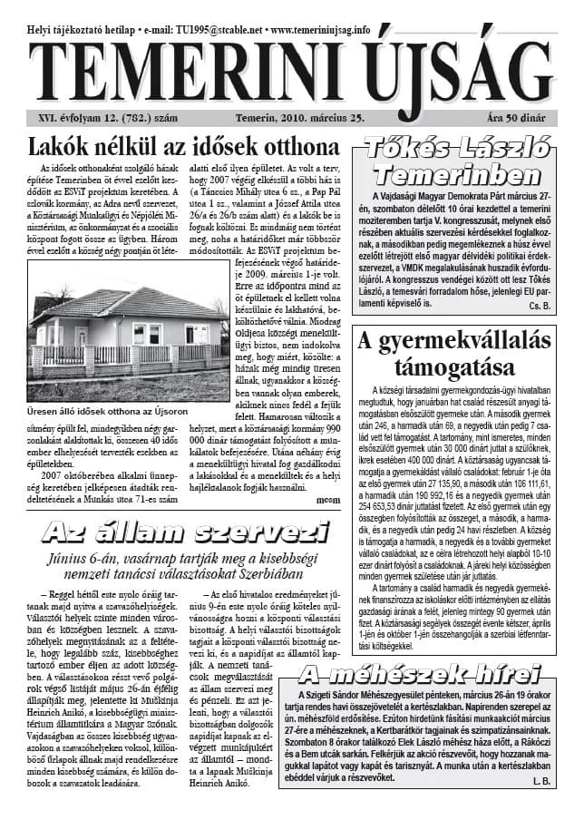 Temerini Újság, 16. évf. 2010. március 25. 12. sz.
