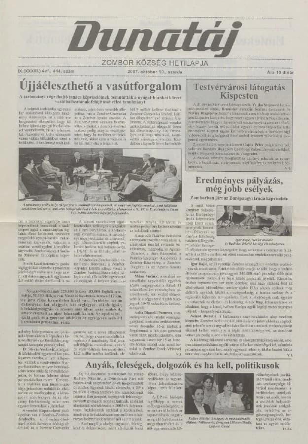 Dunatáj, 9. évf. 2007. október 10. 444. sz.