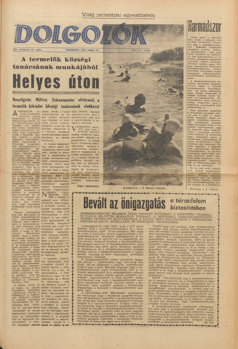 Dolgozók, 12. évf. 1958. május 31. 21. sz.