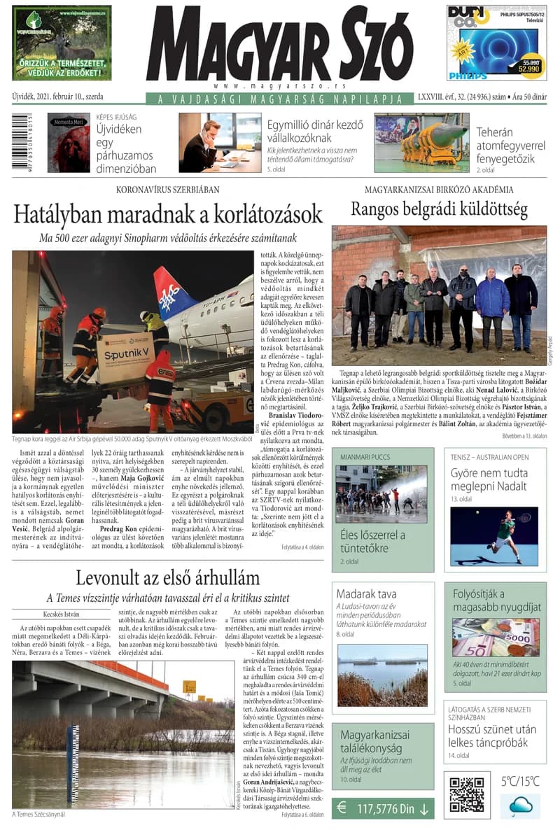Magyar Szó, 78. évf. 2021. február 10. 32. sz. 1–16. oldal
