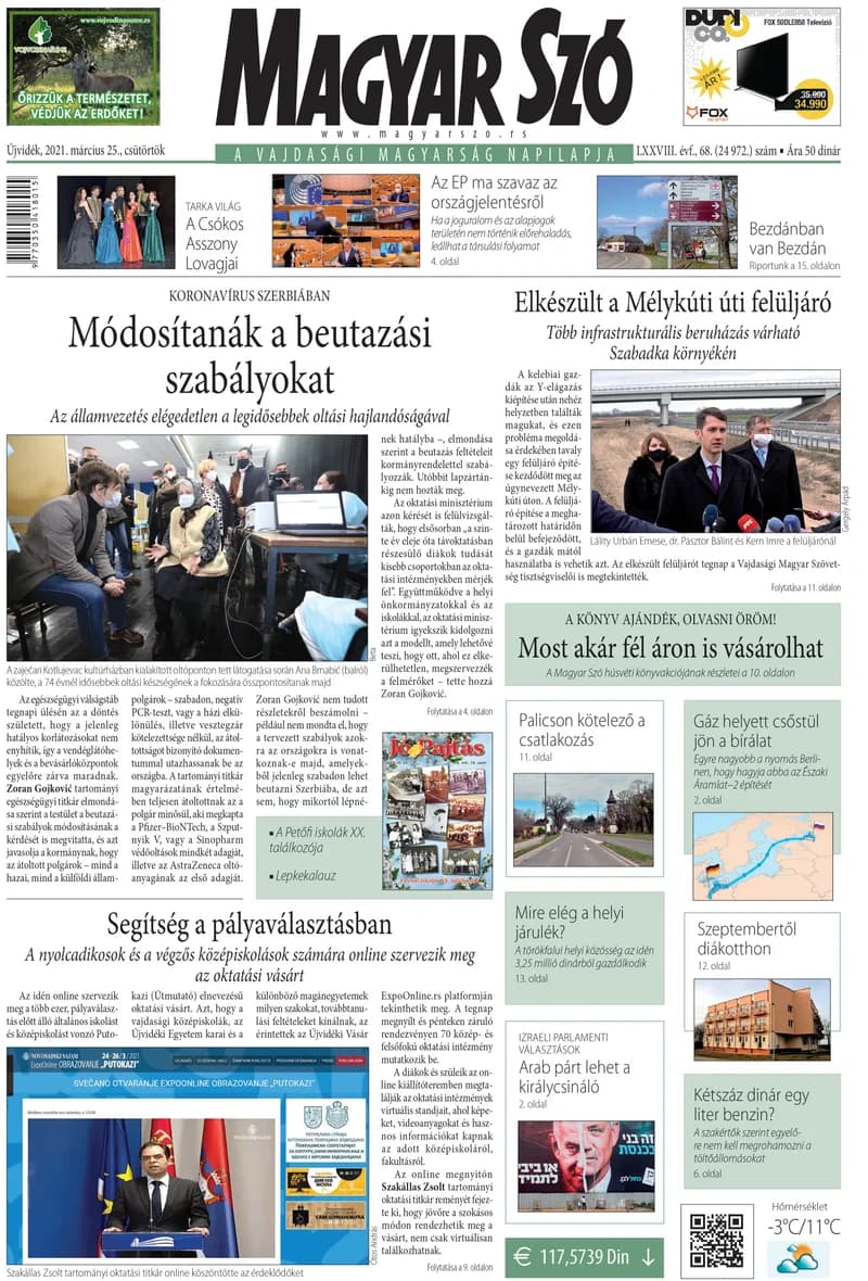 Magyar Szó, 78. évf. 2021. március 25. 68. sz. 1–20. oldal