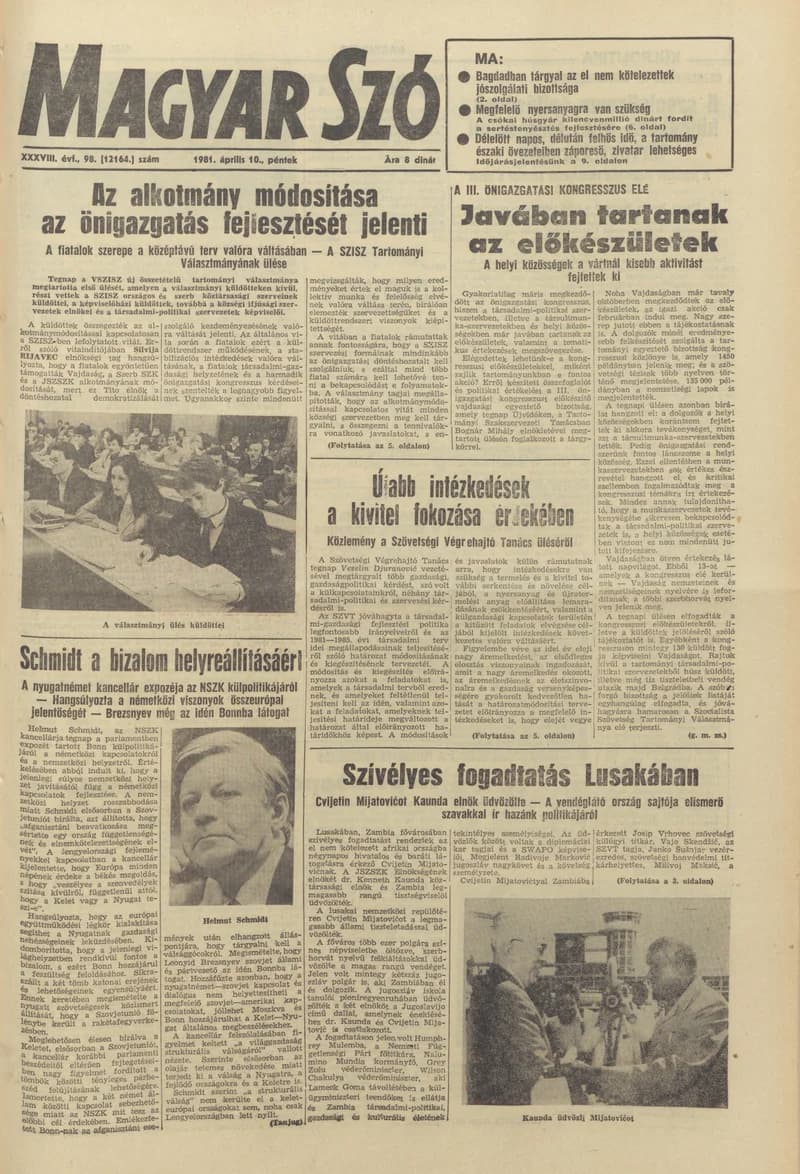 Magyar Szó, 38. évf. 1981. április 10. 98. sz.