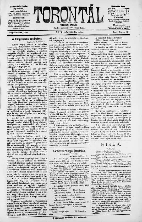Torontál, 29. évf. 1900. február 13. 35. sz.