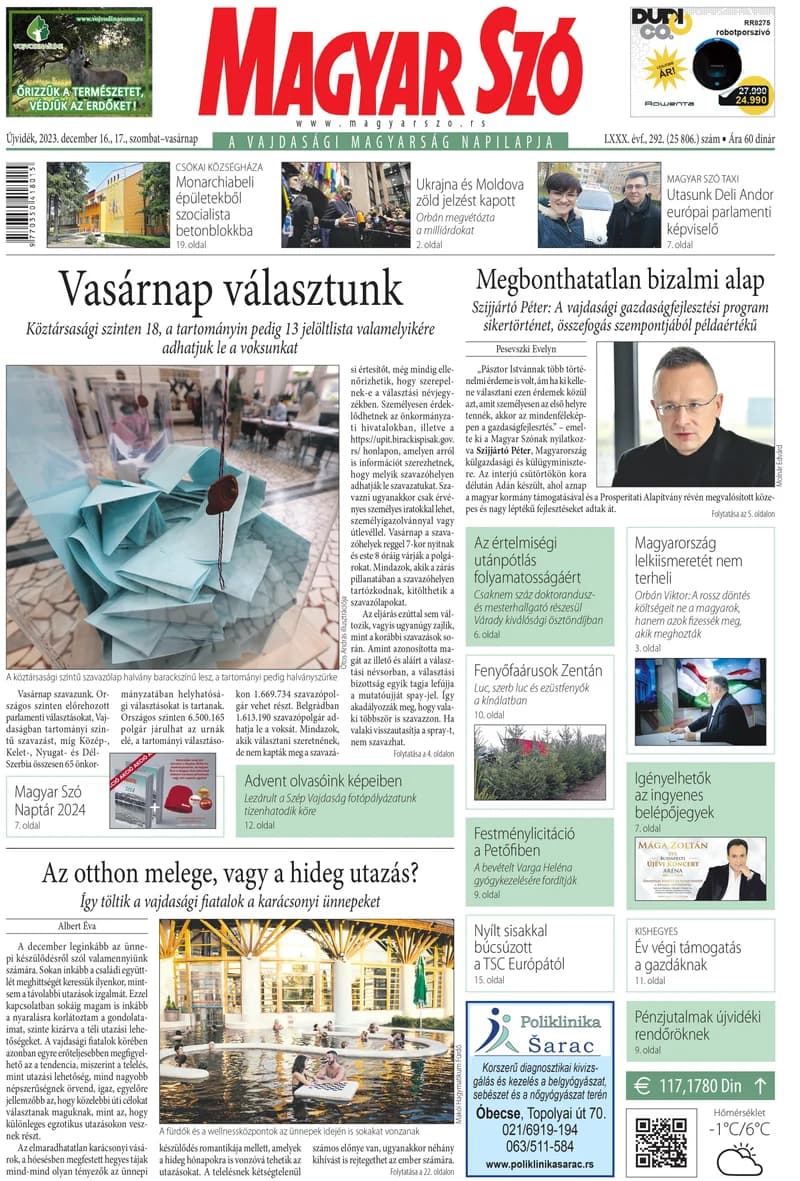 Magyar Szó, 80. évf. 2023. december 16. – 17. 292. sz. 1–32. oldal