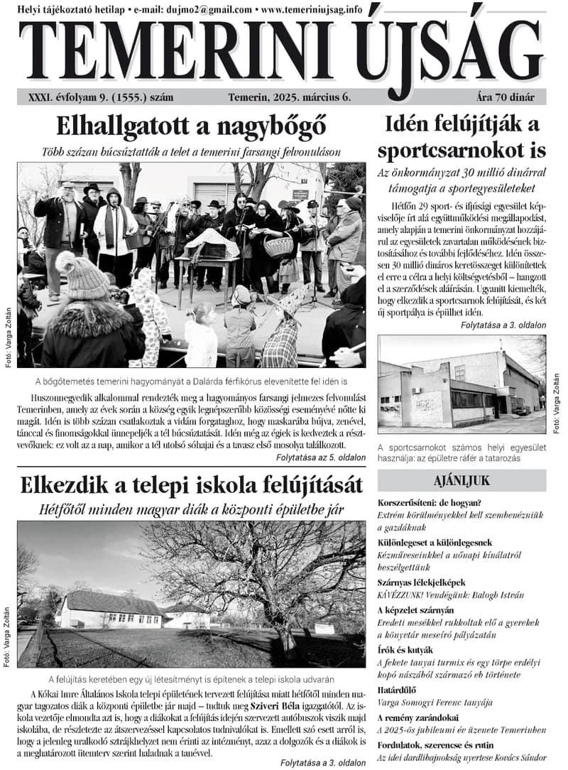 Temerini Újság, 31. évf. 2025. március 6. 9. sz.