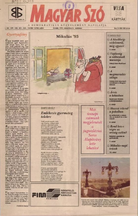 Magyar Szó, 50. évf. 1993. december 5. 329–332. sz. 1–24. oldal