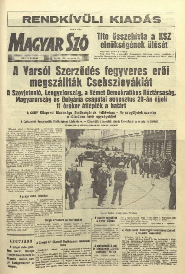 Magyar Szó, 25. évf. 1968. augusztus 21. 1–4. oldal