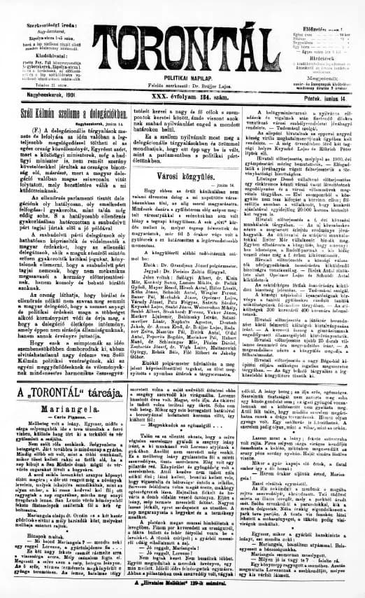 Torontál, 30. évf. 1901. június 14. 134. sz.