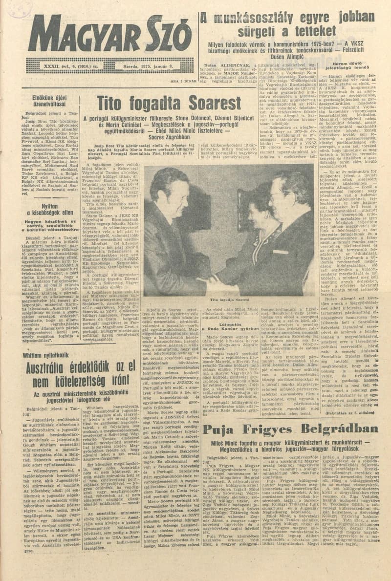 Magyar Szó, 32. évf. 1975. január 8. 6. sz. 1–20. oldal