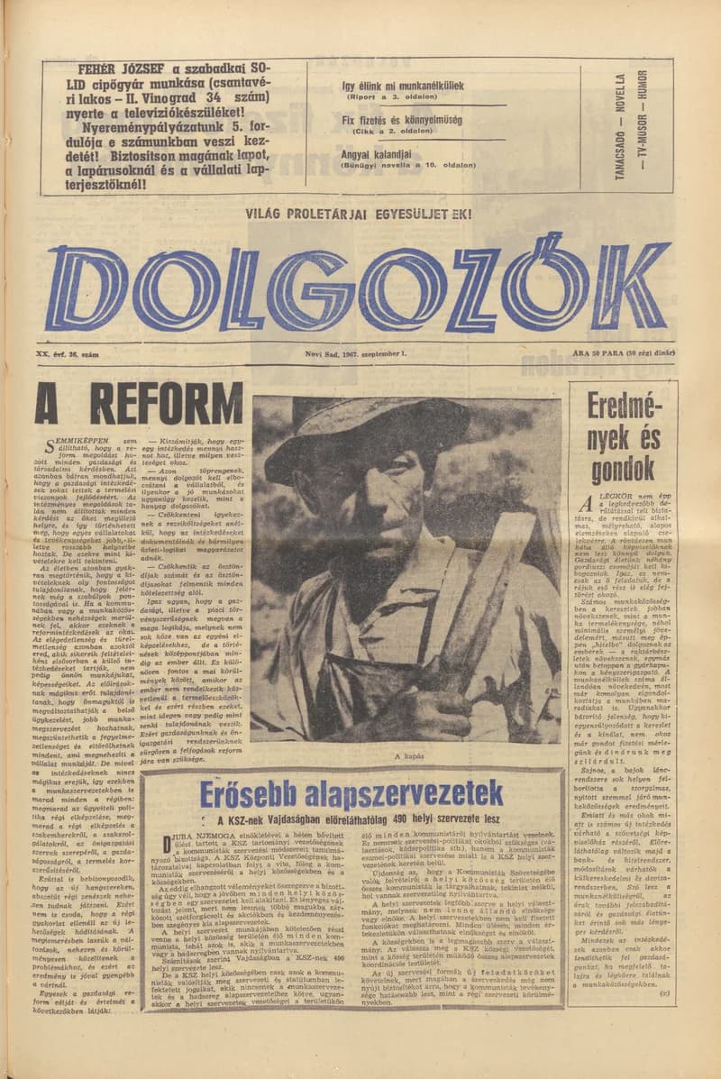 Dolgozók, 21. évf. 1967. szeptember 1. 36. sz.