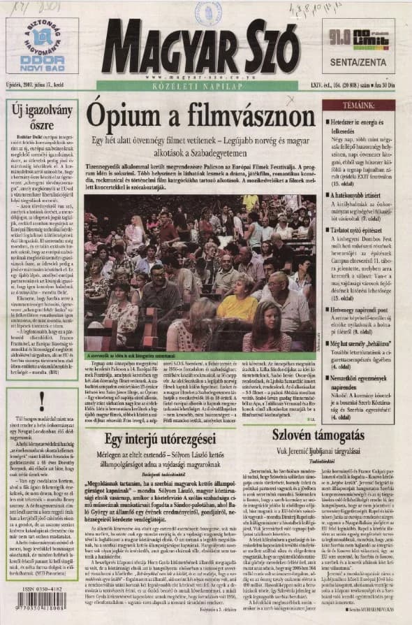 Magyar Szó, 64. évf. 2007. július 17. 164. sz. 1–20. oldal