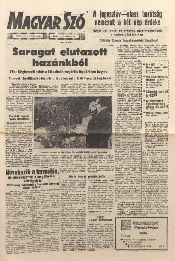 Magyar Szó, 26. évf. 1969. október 7. 277. sz. 1–16. oldal