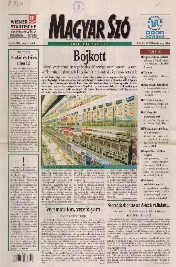 Magyar Szó, 65. évf. 2008. április 11. 83. sz. 1–20. oldal