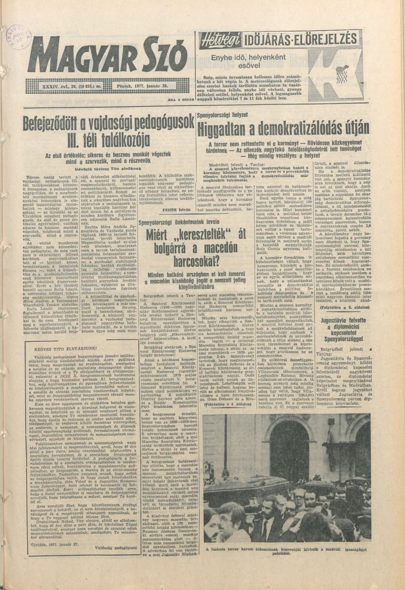 Magyar Szó, 34. évf. 1977. január 28. 26. sz.
