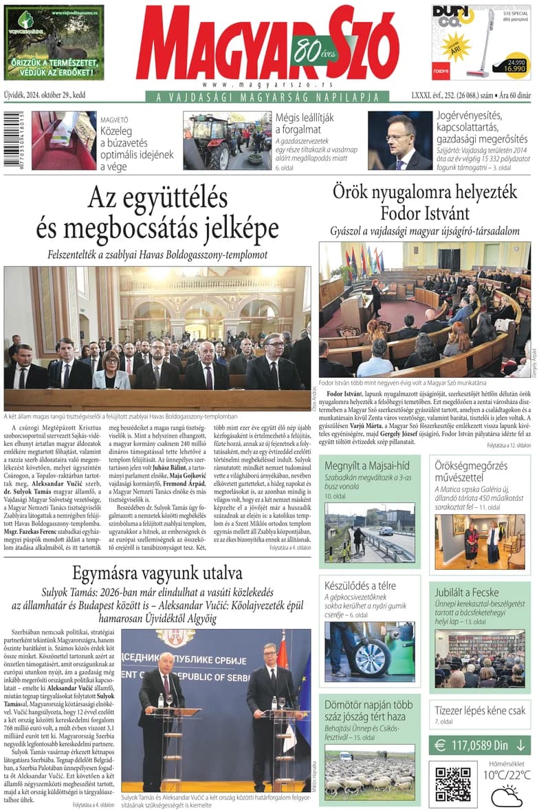 Magyar Szó, 81. évf. 2024. október 29. 252. sz. 1–20. oldal
