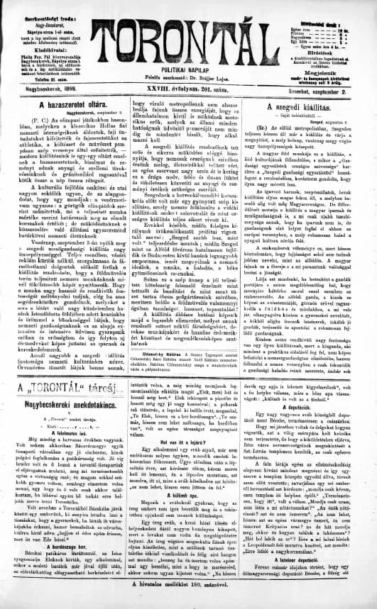 Torontál, 28. évf. 1899. szeptember 2. 201. sz.
