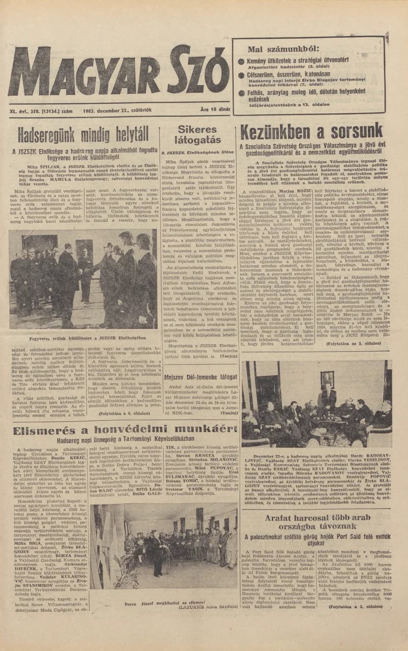 Magyar Szó, 40. évf. 1983. december 22. 350. sz.