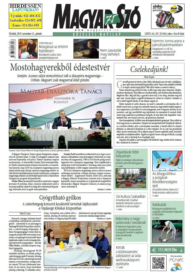 Magyar Szó, 76. évf. 2019. november 15. 267. sz. 1–16. oldal