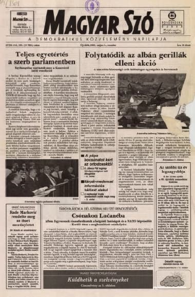 Magyar Szó, 58. évf. 2001. május 5. 102. sz. 1–16. oldal