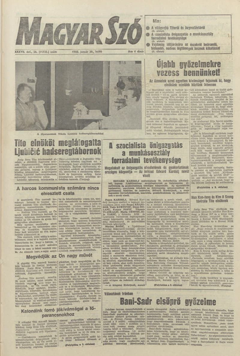 Magyar Szó, 37. évf. 1980. január 28. 26. sz. 1–16. oldal