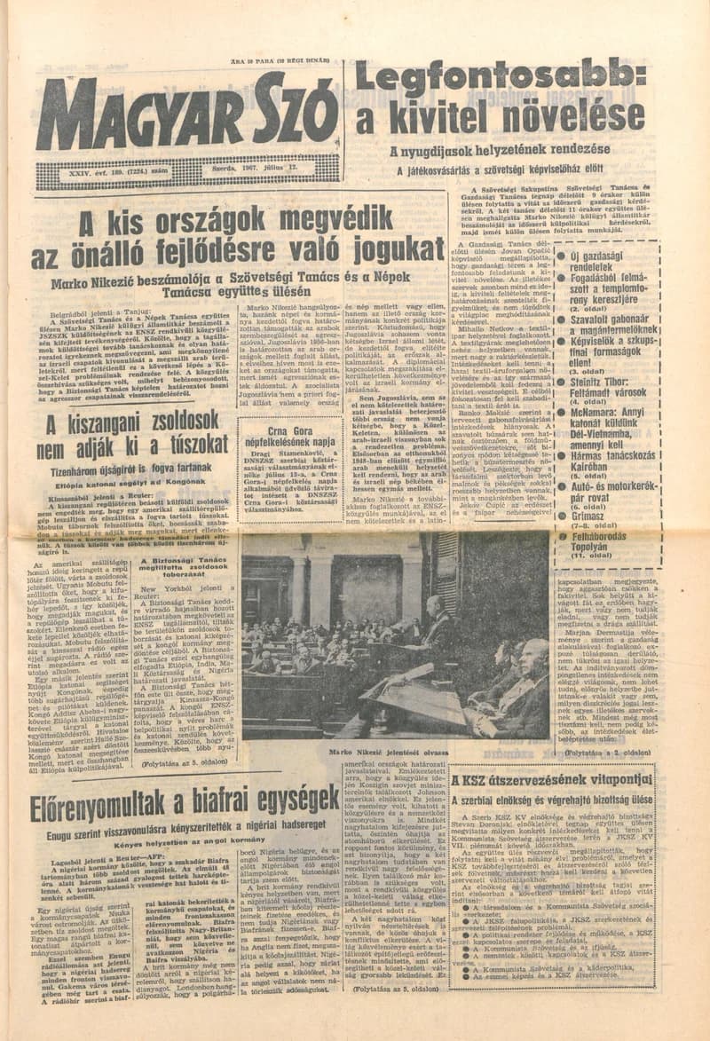 Magyar Szó, 24. évf. 1967. július 12. 189. sz. 1–12. oldal