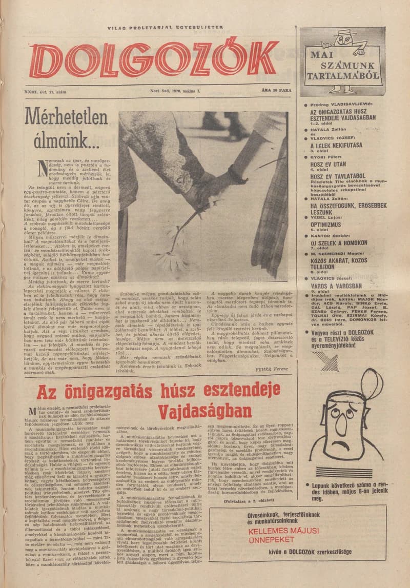 Dolgozók, 24. évf. 1970. május 1. 17. sz.