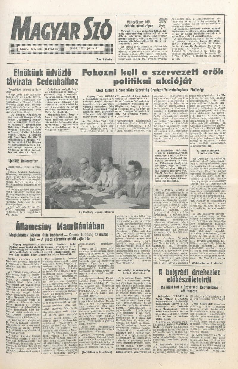 Magyar Szó, 35. évf. 1978. július 11. 188. sz. 1–16. oldal