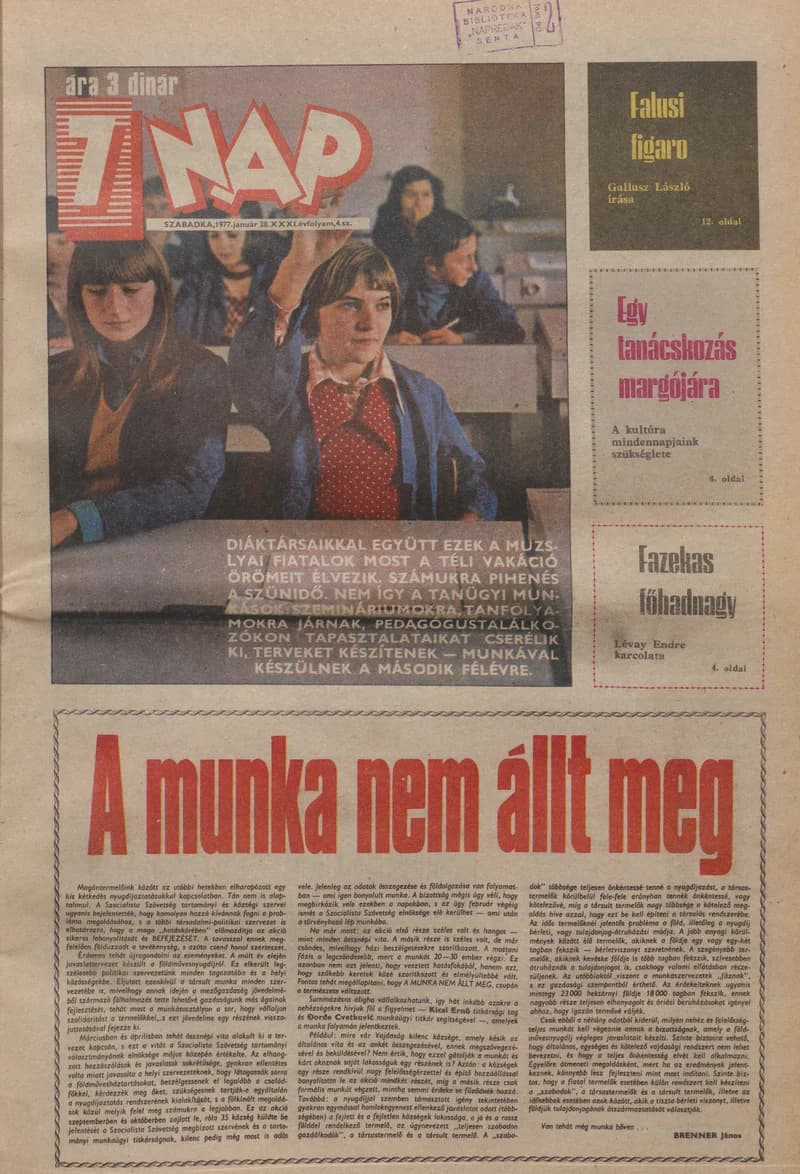 7 Nap, 32. évf. 1977. január 28. 4. sz. 1–24. oldal