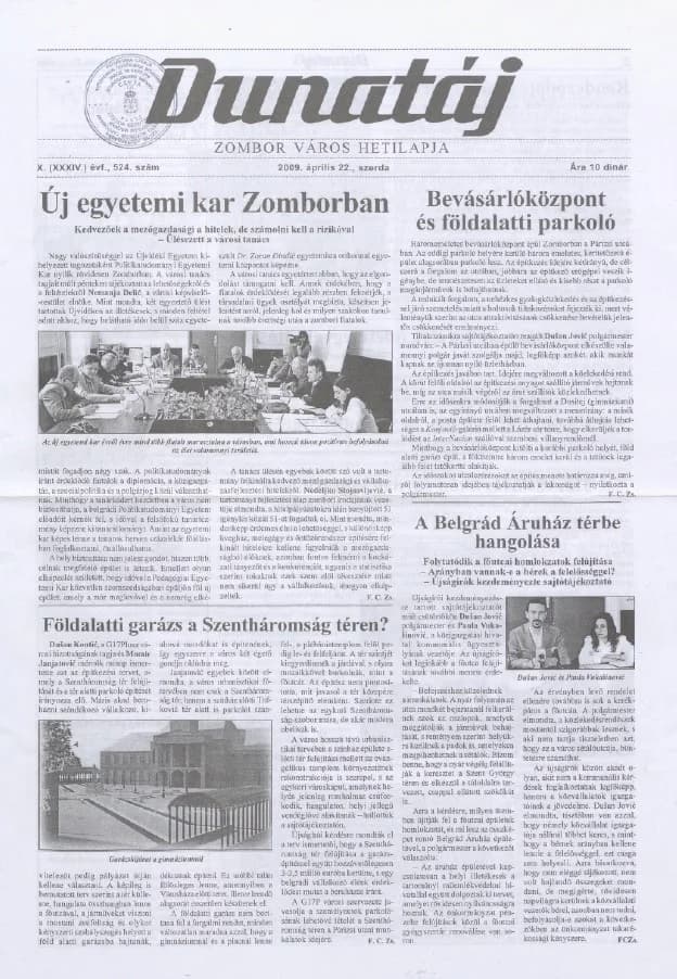 Dunatáj, 11. évf. 2009. április 22. 524. sz.