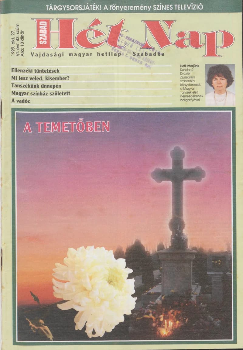 Szabad Hét Nap, 6. évf. 1999. október 27. 43. sz.
