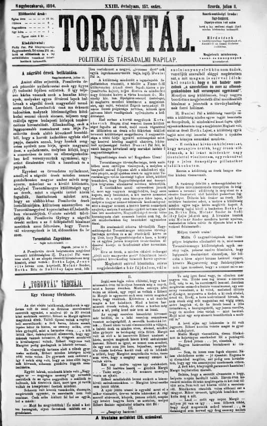 Torontál, 23. évf. 1894. július 11. 157. sz.