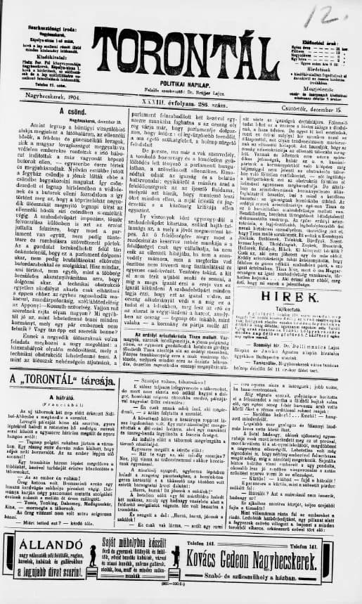 Torontál, 33. évf. 1904. december 15. 286. sz.