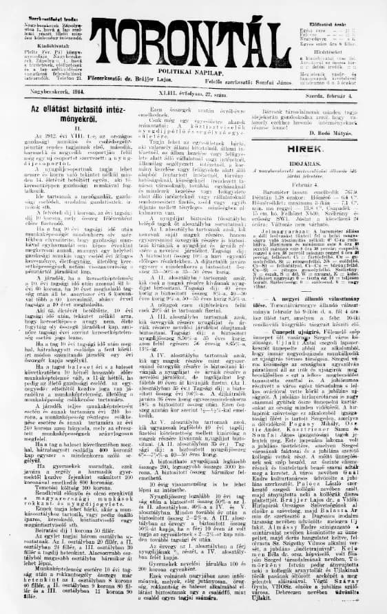 Torontál, 43. évf. 1914. február 4. 27. sz.