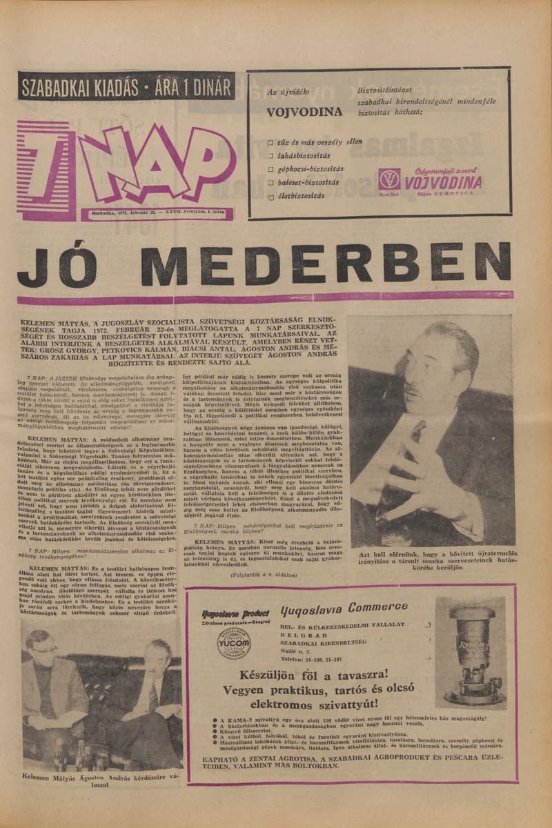 7 Nap, 27. évf. 1972. február 25. 8. sz. 1–28. oldal