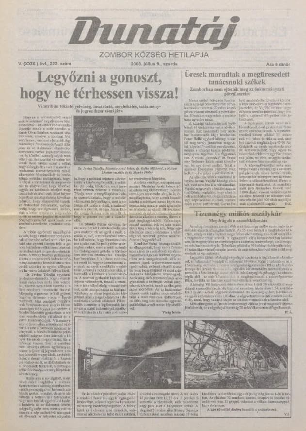 Dunatáj, 5. évf. 2003. július 9. 222. sz.