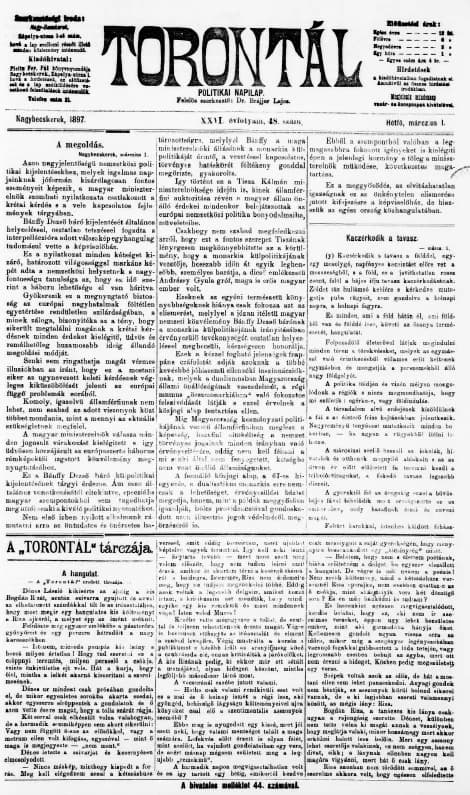 Torontál, 26. évf. 1897. március 1. 48. sz.