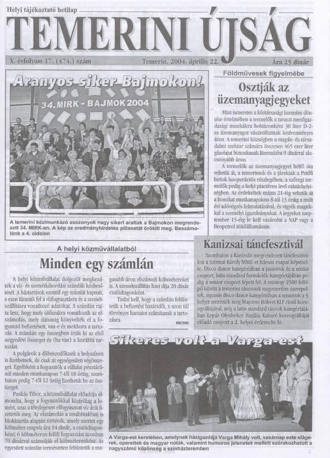 Temerini Újság, 10. évf. 2004. április 22. 17. sz.