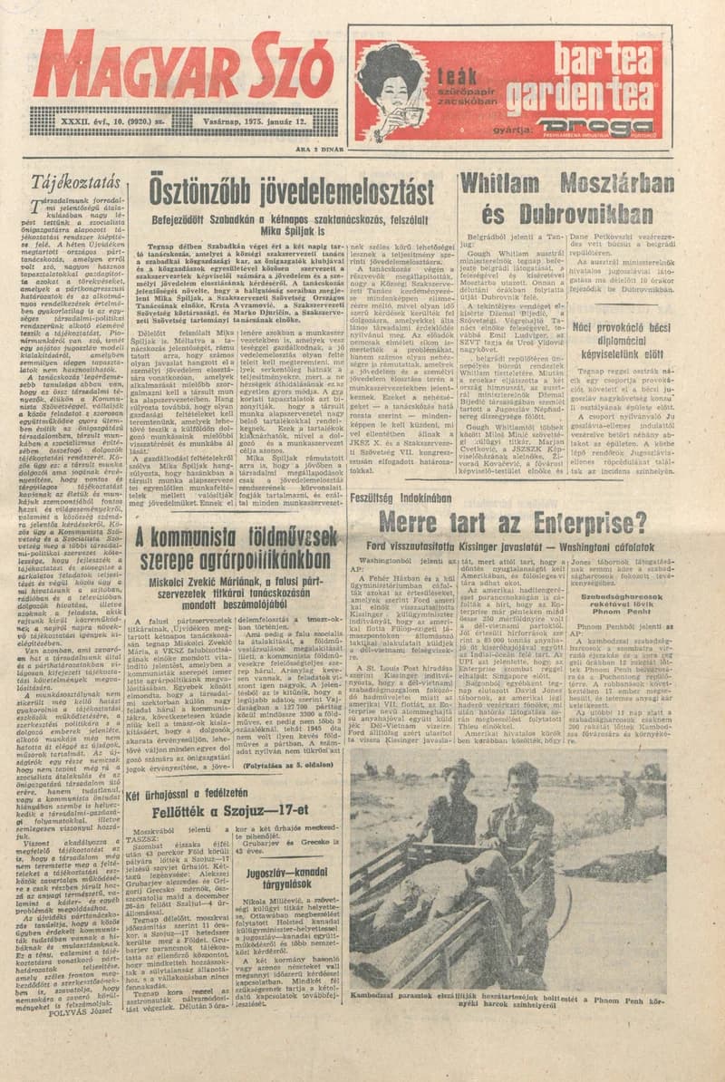 Magyar Szó, 32. évf. 1975. január 12. 10. sz.