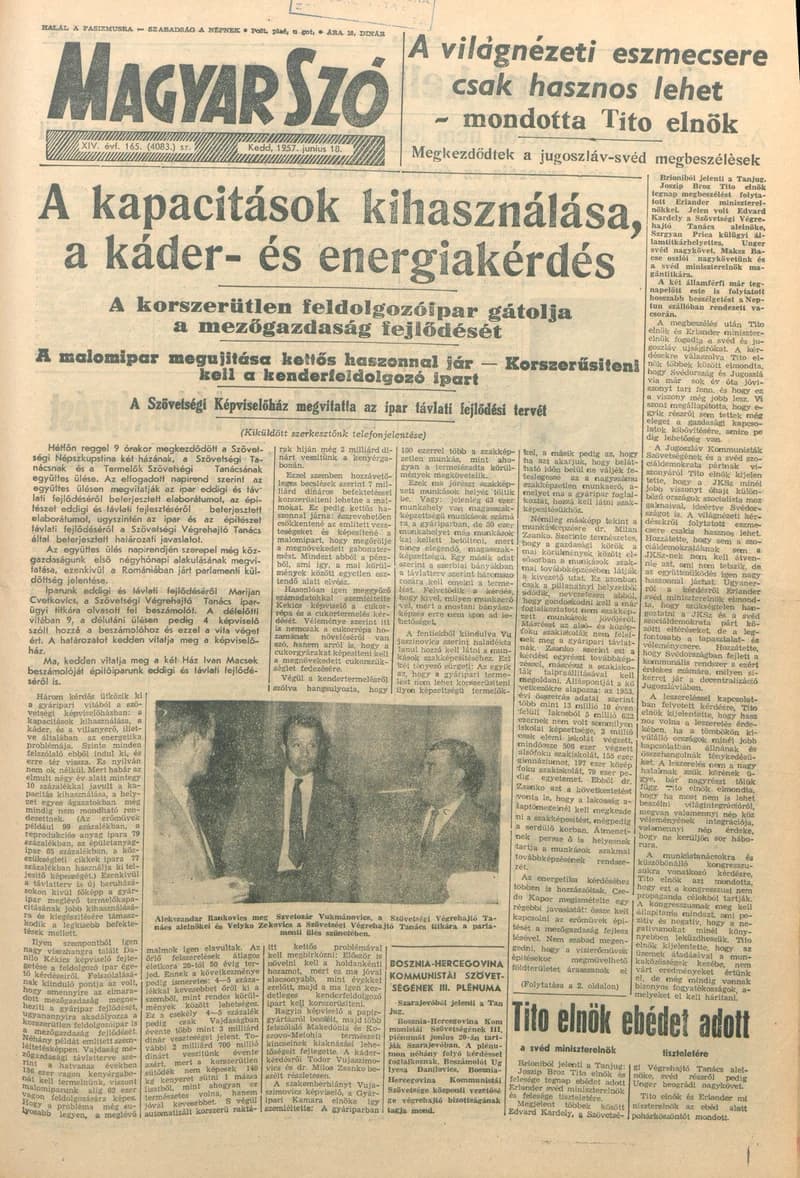 Magyar Szó, 14. évf. 1957. június 18. 165. sz. 1–8. oldal