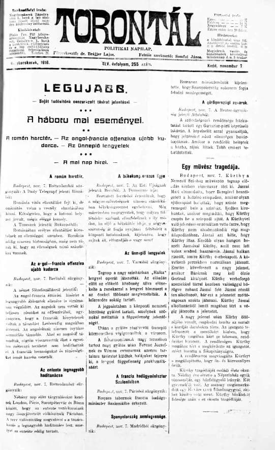 Torontál, 45. évf. 1916. november 7. 255. sz.