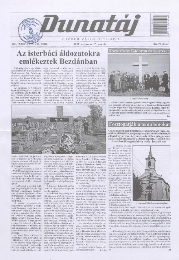 Dunatáj, 14. évf. 2012. november 7. 709. sz.