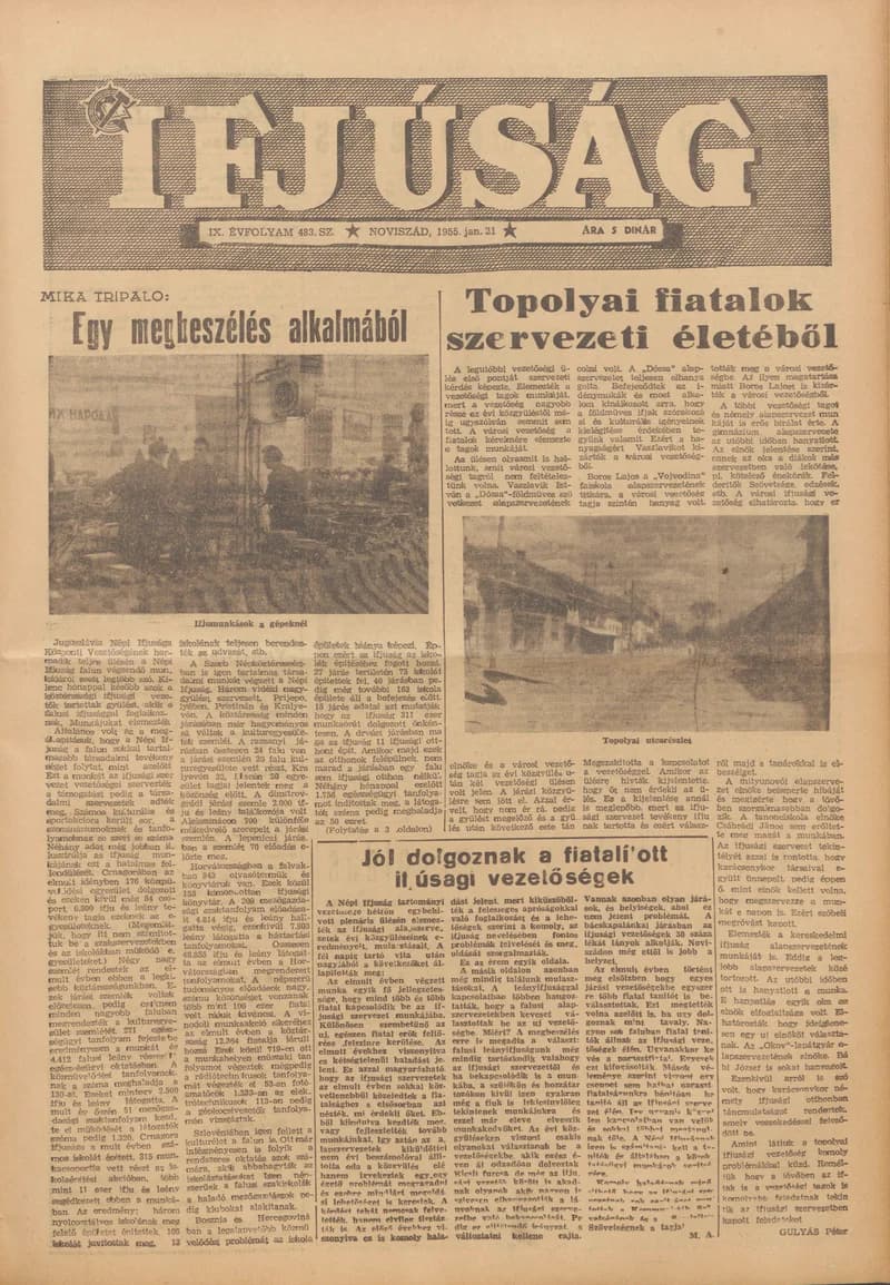 Ifjúság, 11. évf. 1955. január 21. 483. sz.