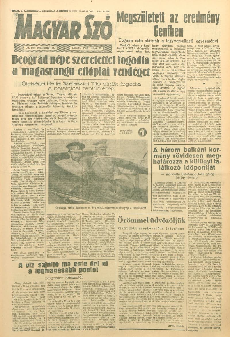 Magyar Szó, 11. évf. 1954. július 21. 195. sz. 1–8. oldal