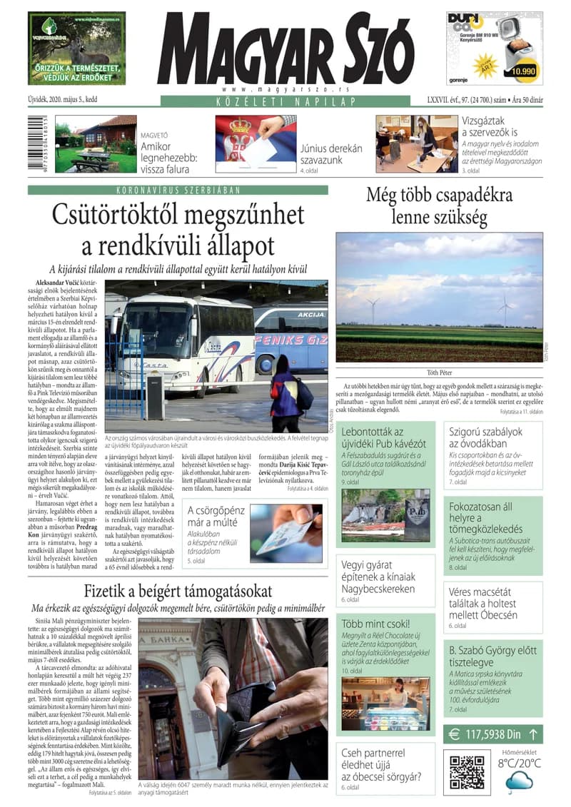 Magyar Szó, 77. évf. 2020. május 5. 97. sz. 1–16. oldal