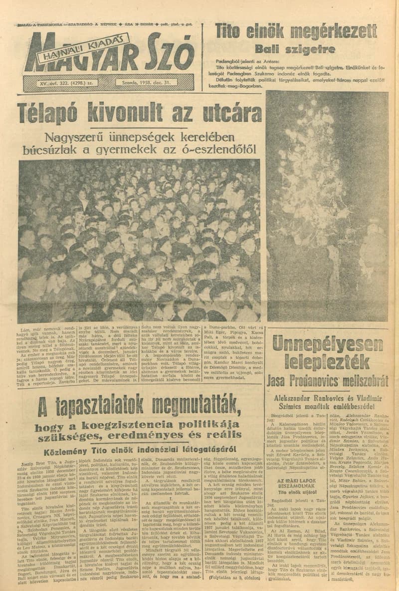 Magyar Szó, 15. évf. 1958. december 31. 322. sz. 1–22. oldal