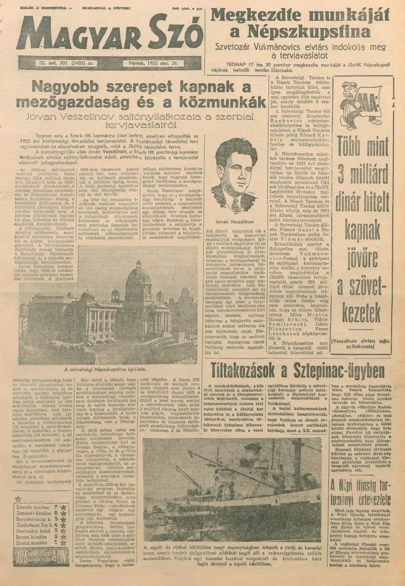 Magyar Szó, 9. évf. 1952. december 26. 307. sz. 1–10. oldal